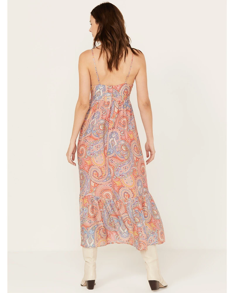 Molly Bracken Women's Isabelle Paisley Print Sleeveless Midi Dress
