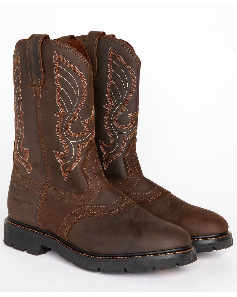 Cody James Men's Mustang Western Pull-On Work Boots - Soft Toe