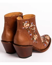 Shyanne Women's Millie Floral Embroidered Booties - Round Toe