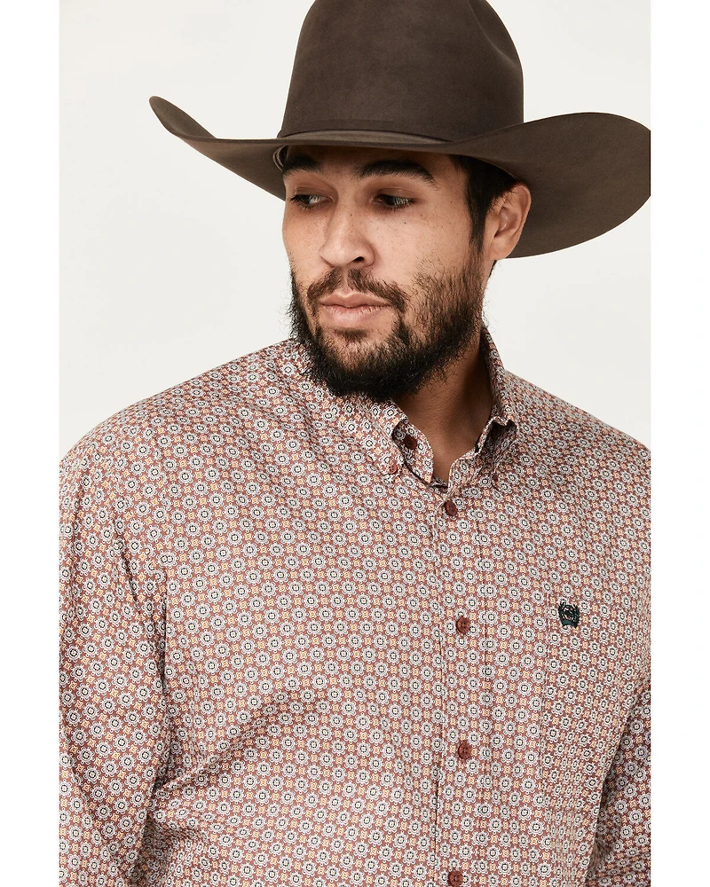 Cinch Men's Geo Print Long Sleeve Button-Down Western Shirt
