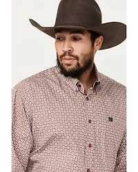Cinch Men's Geo Print Long Sleeve Button-Down Western Shirt