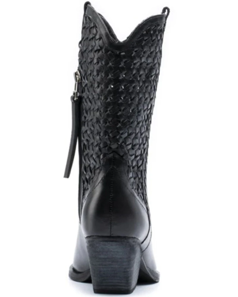Golo Women's Reverse Woven Shaft Western Fashion Boots - Snip Toe
