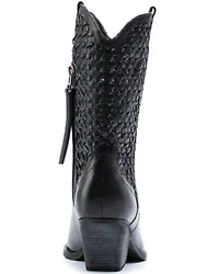 Golo Women's Reverse Woven Shaft Western Fashion Boots - Snip Toe