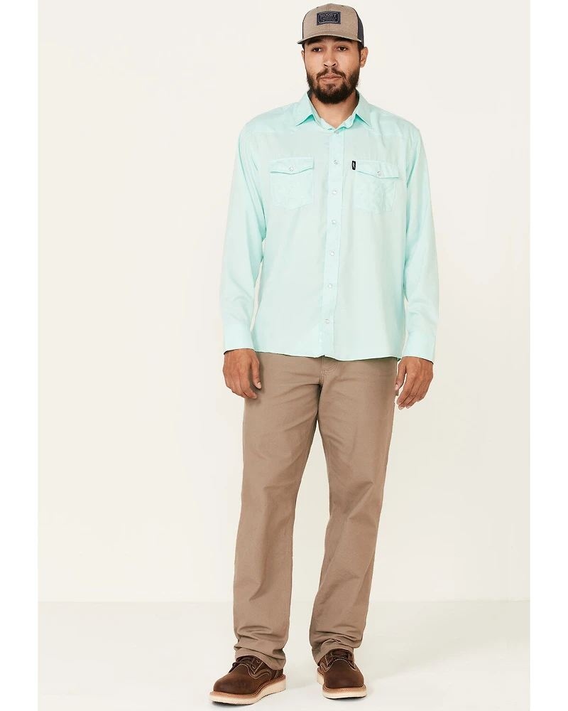 Hooey Men's Solid Habitat Sol Long Sleeve Pearl Snap Western Shirt