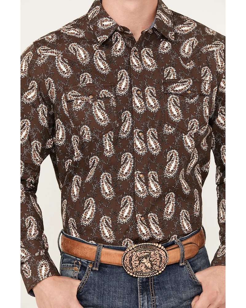 Cody James Men's Flea Market Paisley Print Long Sleeve Snap Western Shirt