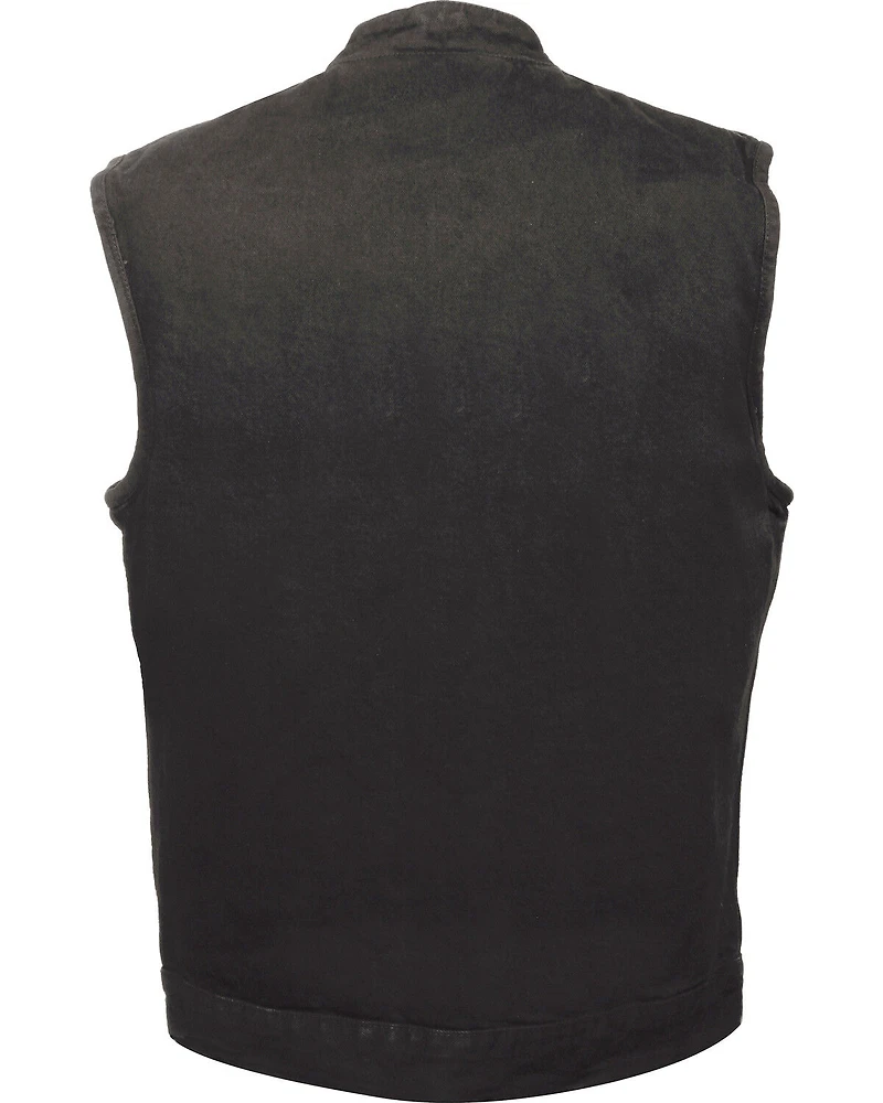Milwaukee Leather Men's Snap Front Denim Club Style Vest with Gun Pocket - Big 5X