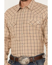 Blue Ranchwear Men's Twill Plaid Print Long Sleeve Western Snap Shirt