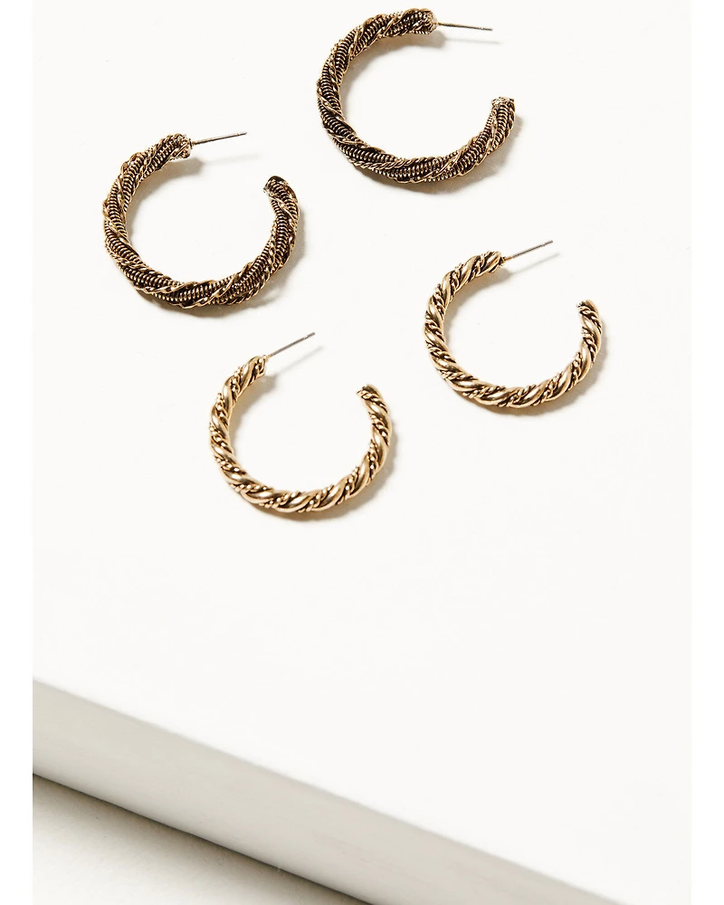 Shyanne Women's Summer Moon Antique Hoop Earring Set
