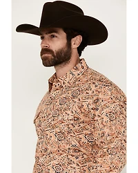 Wrangler Men's Checotah Print Long Sleeve Snap Western Shirt - Tall
