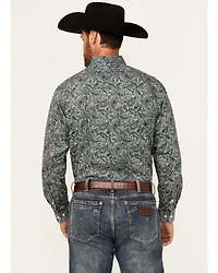 Cinch Men's Paisley Print Long Sleeve Button-Down Stretch Western Shirt