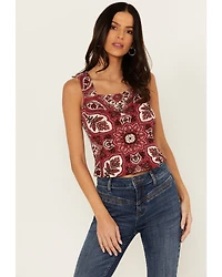 Idyllwind Women's Linmar Printed Button-Down Tank
