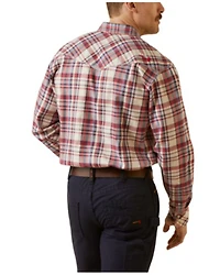Ariat Men's FR Dillon Retro Plaid Print Long Sleeve Snap Work Shirt