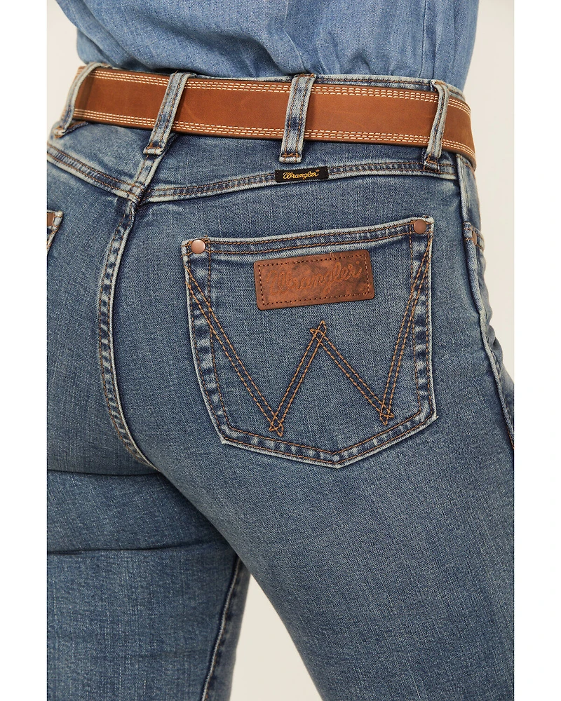 Wrangler Retro Women's Medium Wash High Rise Stretch Trouser Jeans