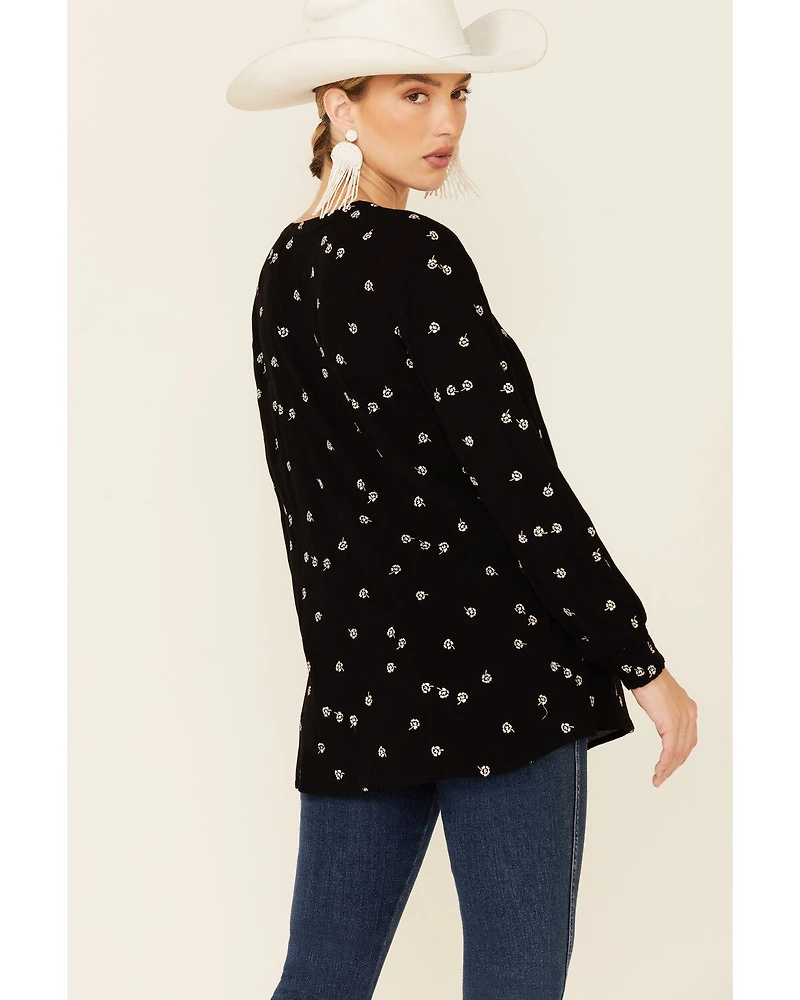 Shyanne Women's Floral Print Long Sleeve Peasant Tunic