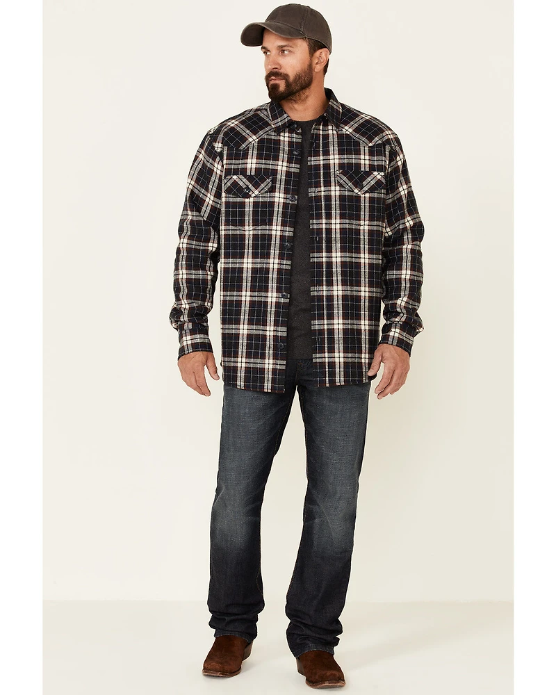 Cody James Men's Storm Front Bonded Large Plaid Long Sleeve Button-Down Western Flannel Shirt