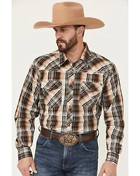 Cowboy Hardware Men's Plaid Print Long Sleeve Snap Stretch Western Shirt