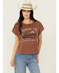 Cleo + Wolf Women's Anna Cropped Graphic Muscle Tee
