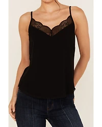 Idyllwind Women's Randa Solid Lace Trim Cami Tank
