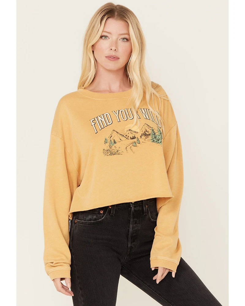 Cleo + Wolf Women's Find Your Wild Graphic Cropped Sweatshirt