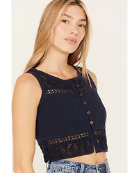 Cleo + Wolf Women's Cropped Crochet Tank