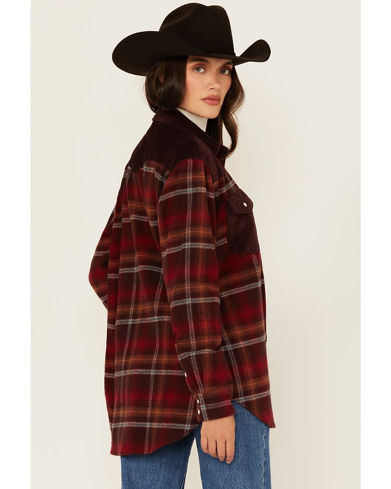 Wrangler Retro Women's Plaid Print Long Sleeve Snap Western Shirt