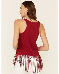 Shyanne Women's America The Beautiful Graphic Fringe Tank Top