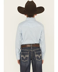 Wrangler 20X Boys' Geo Print Long Sleeve Snap Stretch Western Shirt