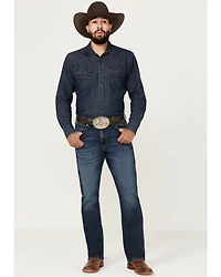 Wrangler Retro Men's Elwick Dark Wash Slim Bootcut Stretch Denim Jeans