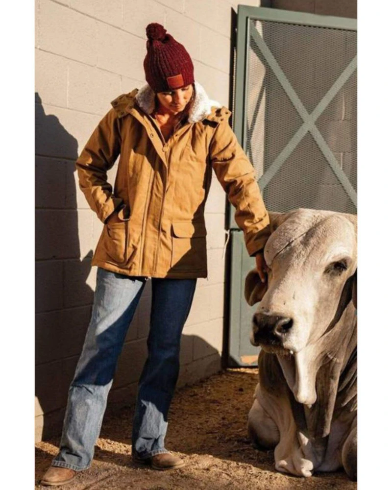 Outback Trading Co Women's Tan Canvas Juniper Fleece Hooded Jacket
