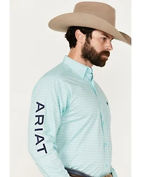 Ariat Men's Gian Team Logo Geo Print Long Sleeve Button-Down Western Shirt - Tall
