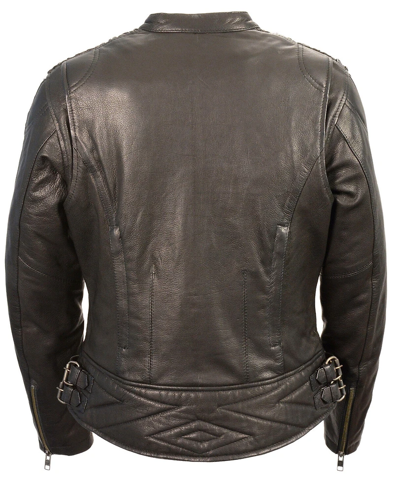 Milwaukee Leather Women's Crinkle Arm Lightweight Racer Jacket