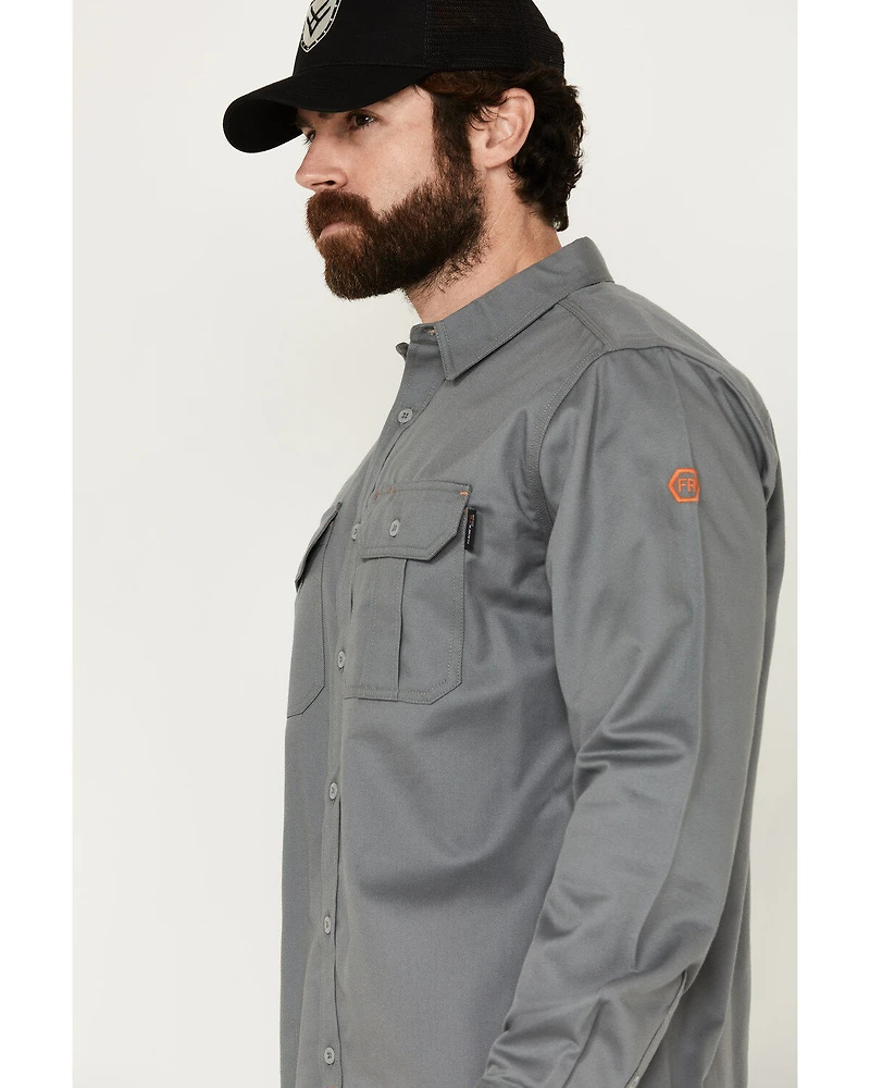 Hawx Men's FR Woven Long Sleeve Button-Down Work Shirt - Tall