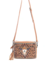 Myra Bag Women's Age Of The Steer Hand Tooled Crossbody Bag