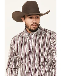 RANK 45® Men's Railroad Geo Print Long Sleeve Button-Down Western Shirt