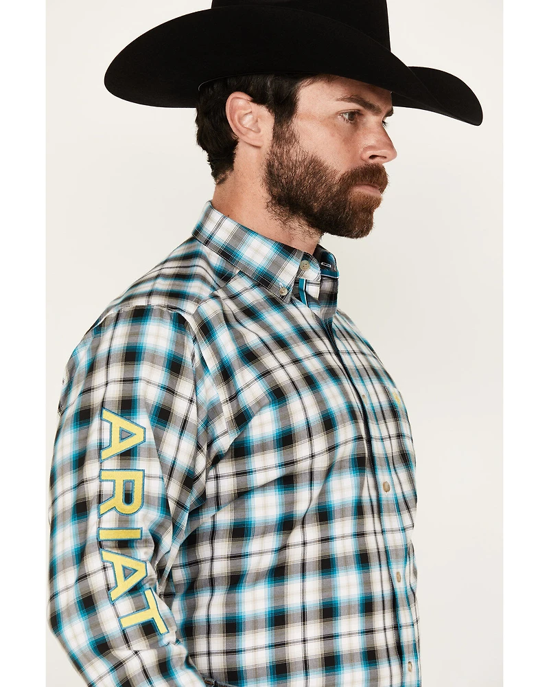 Ariat Men's Team Cannon Plaid Print Long Sleeve Button-Down Western Shirt