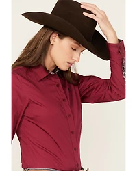 Cinch Women's Solid Long Sleeve Button Down Western Shirt