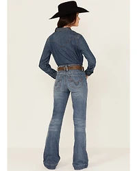 Rock & Roll Denim Women's Medium Wash High Rise Trouser Stretch Jeans