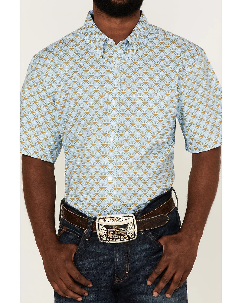 RANK 45® Men's Arena Allover Print Short Sleeve Button-Down Western Shirt