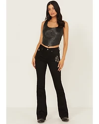 Idyllwind Women's Outlaw High Rise Flare Embroidered Super Stretch Denim Jeans