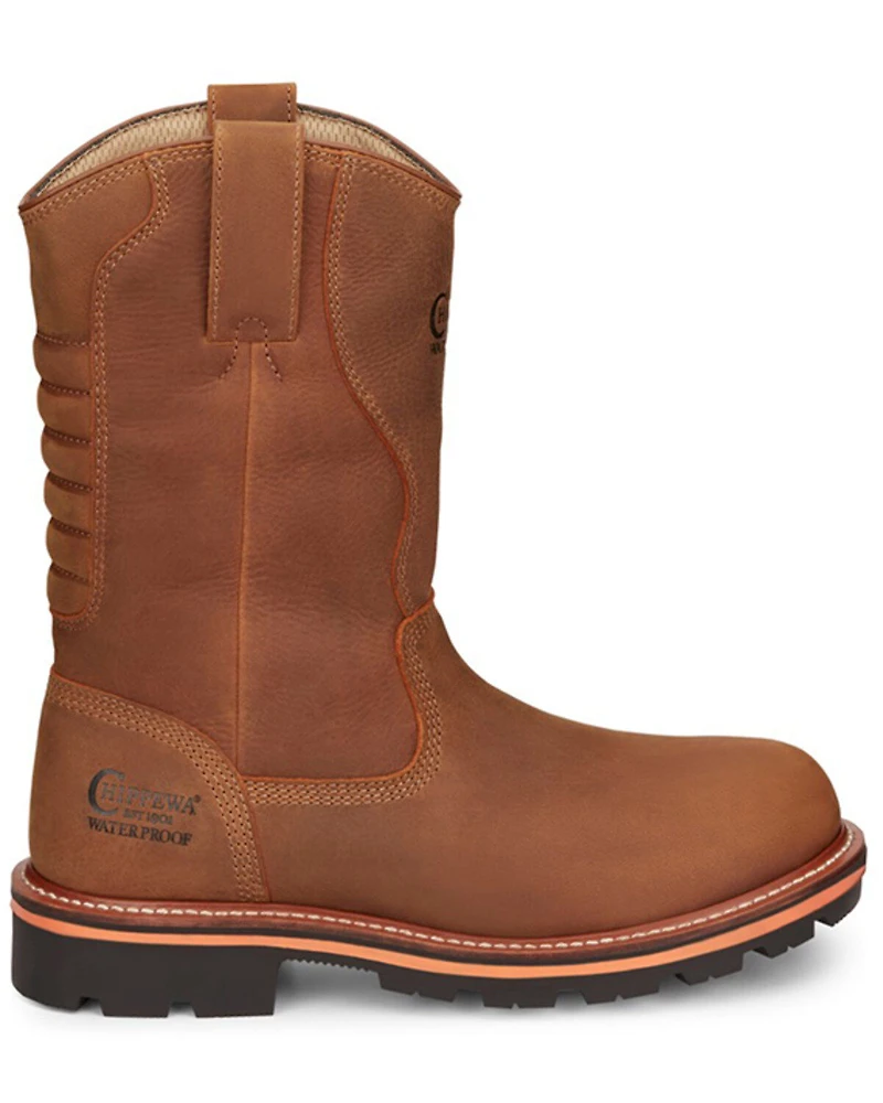 Chippewa Men's Thunderstruck Blonde Pull On Waterproof Soft Work Boots - Round Toe