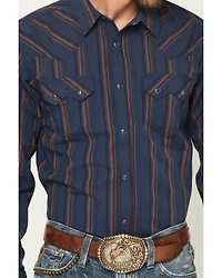 Moonshine Spirit Men's Riff Stripe Print Long Sleeve Snap Western Shirt
