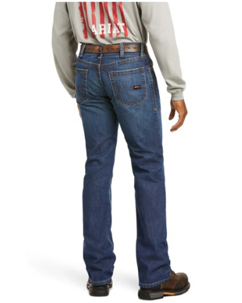 Ariat Men's FR M4 Medium Wash Relaxed Basic Bootcut Jeans - Big