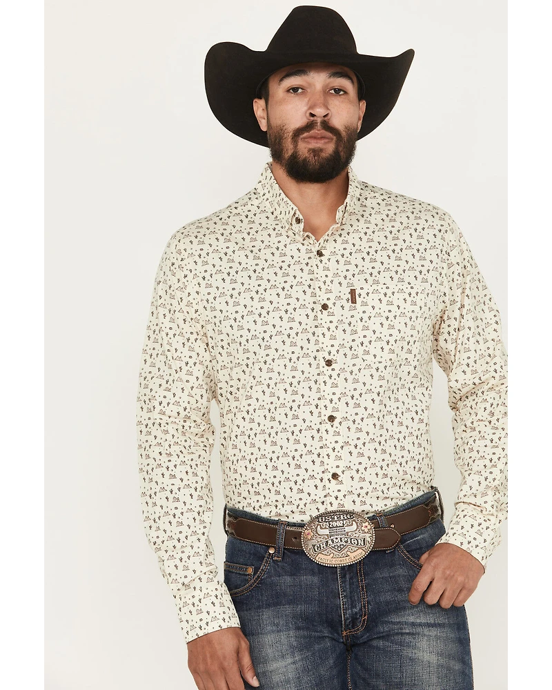 Ariat Men's Milton Printed Long Sleeve Button-Down Western Shirt