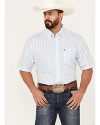 Wrangler Men's Classic Plaid Print Short Sleeve Button-Down Western Shirt - Tall