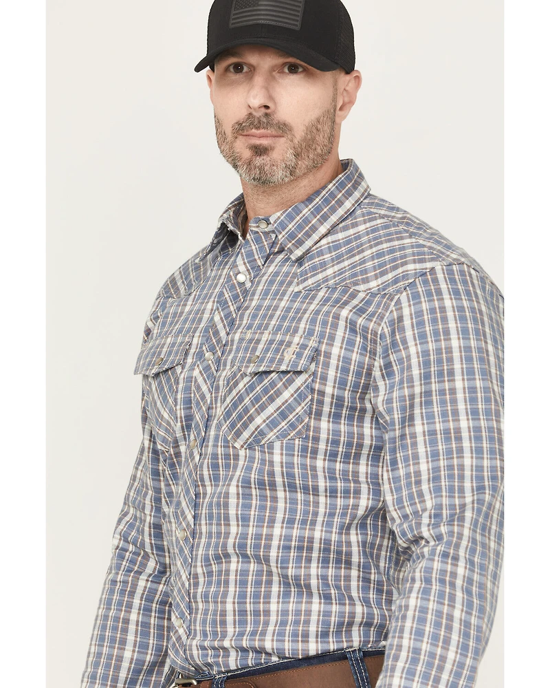 Cody James Men's FR Plaid Print Long Sleeve Snap Work Shirt