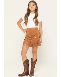 Fornia Girls' Faux Suede Fringe Skirt