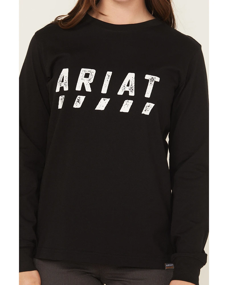 Ariat Women's Rebar Cotton Strong Logo Long Sleeve Work Tee