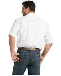 Ariat Men's Solid White Tek Short Sleeve Button-Down Western Shirt - Tall