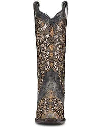 Corral Women's Inlay & Studs Western Boots - Snip Toe