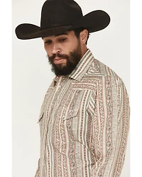 Roper Men's Wallpaper Floral Print Long Sleeve Snap Stretch Western Shirt